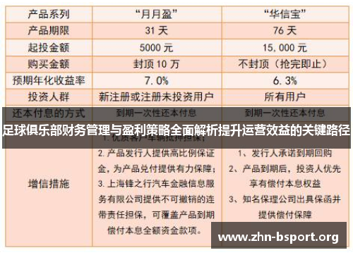 足球俱乐部财务管理与盈利策略全面解析提升运营效益的关键路径